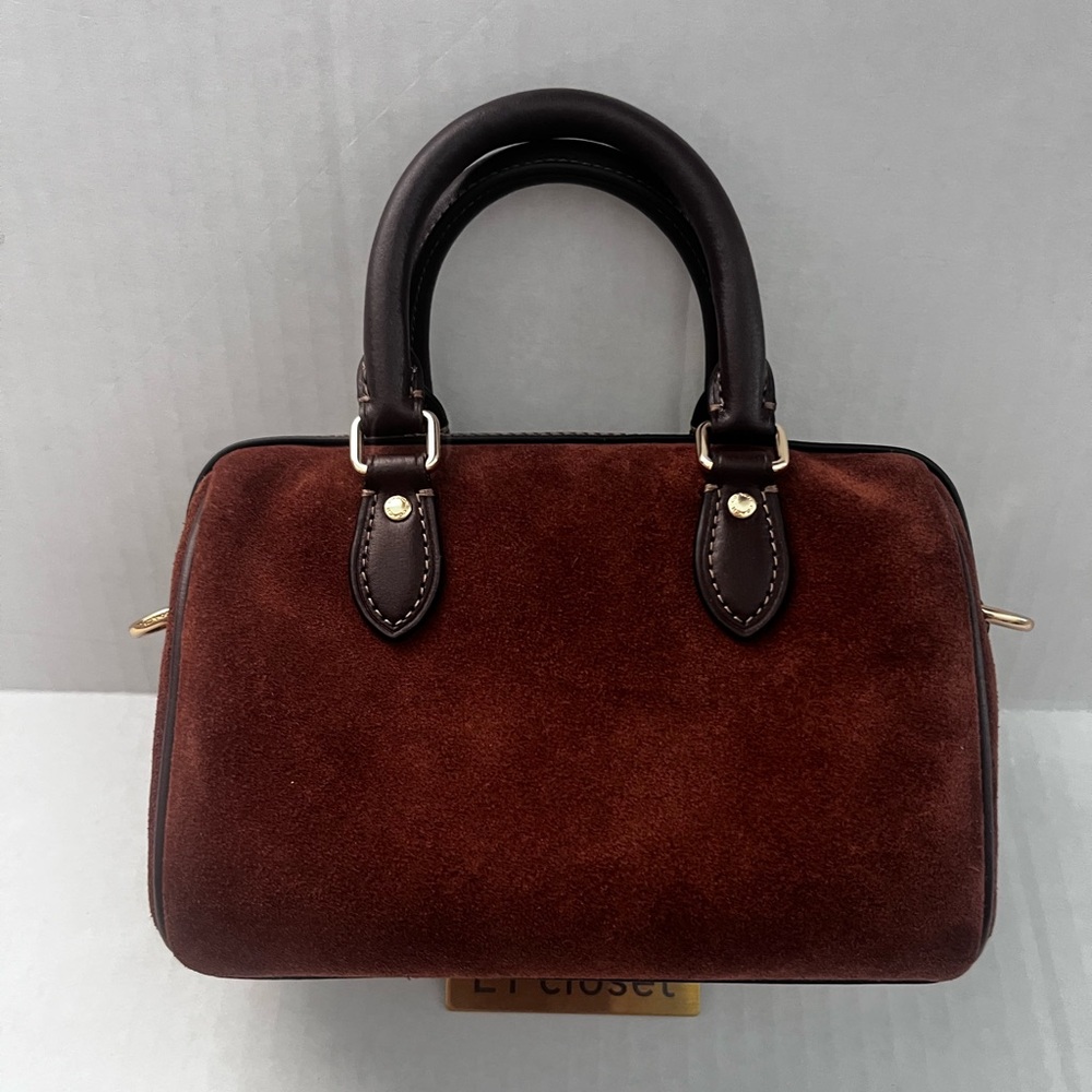 New Coach Mini Rowan Crossbody Bag CCF29, suede/Im/Vintage Brown - Picture 7 of 13